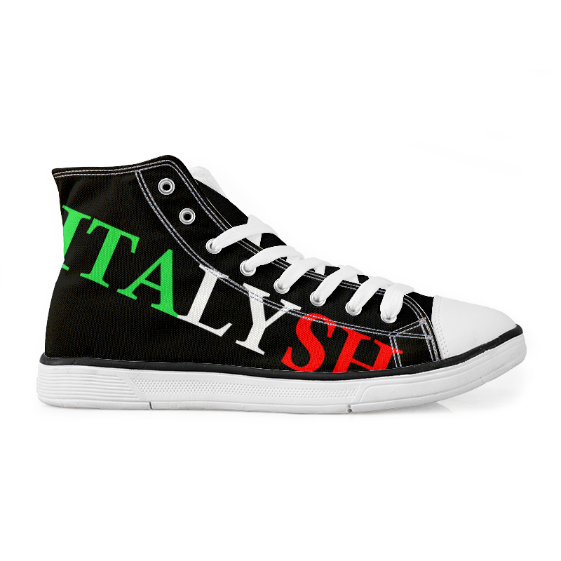 Italysh B&W Tricolore - High-Top Canvas Shoes